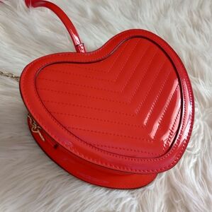 Wild Fable Red Faux Patent Leather Valentine's Day 3D Heart Shaped Crossbody Bag